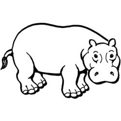 Dessin à colorier: Hippopotame (Animaux) #8631 - Coloriages à imprimer