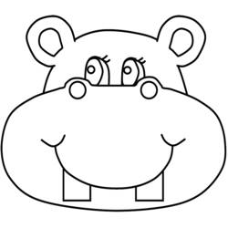 Dessin à colorier: Hippopotame (Animaux) #8632 - Coloriages à imprimer