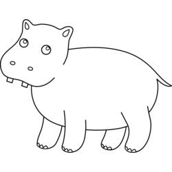 Dessin à colorier: Hippopotame (Animaux) #8639 - Coloriages à imprimer