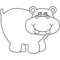 Dessin à colorier: Hippopotame (Animaux) #8645 - Coloriages à imprimer