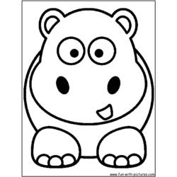 Dessin à colorier: Hippopotame (Animaux) #8651 - Coloriages à imprimer