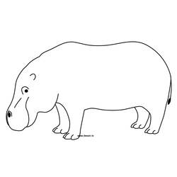 Dessin à colorier: Hippopotame (Animaux) #8658 - Coloriages à Imprimer Gratuits