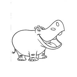 Dessin à colorier: Hippopotame (Animaux) #8662 - Coloriages à imprimer