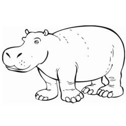 Dessin à colorier: Hippopotame (Animaux) #8669 - Coloriages à imprimer