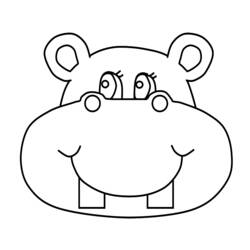 Dessin à colorier: Hippopotame (Animaux) #8684 - Coloriages à imprimer