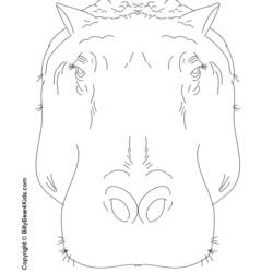 Dessin à colorier: Hippopotame (Animaux) #8703 - Coloriages à Imprimer Gratuits
