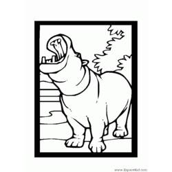 Dessin à colorier: Hippopotame (Animaux) #8704 - Coloriages à Imprimer Gratuits