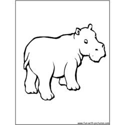 Dessin à colorier: Hippopotame (Animaux) #8707 - Coloriages à imprimer
