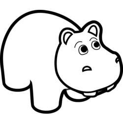 Dessin à colorier: Hippopotame (Animaux) #8710 - Coloriages à imprimer