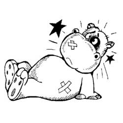 Dessin à colorier: Hippopotame (Animaux) #8722 - Coloriages à Imprimer Gratuits