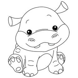 Dessin à colorier: Hippopotame (Animaux) #8732 - Coloriages à imprimer