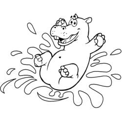 Dessin à colorier: Hippopotame (Animaux) #8734 - Coloriages à imprimer
