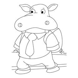 Dessin à colorier: Hippopotame (Animaux) #8746 - Coloriages à Imprimer Gratuits