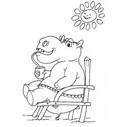Dessin à colorier: Hippopotame (Animaux) #8758 - Coloriages à Imprimer Gratuits