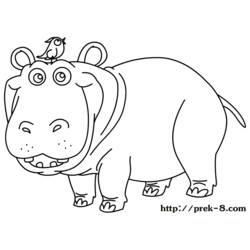 Dessin à colorier: Hippopotame (Animaux) #8760 - Coloriages à imprimer