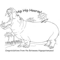 Dessin à colorier: Hippopotame (Animaux) #8762 - Coloriages à imprimer