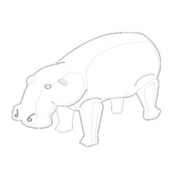 Dessin à colorier: Hippopotame (Animaux) #8767 - Coloriages à Imprimer Gratuits