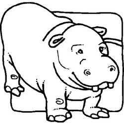 Dessin à colorier: Hippopotame (Animaux) #8770 - Coloriages à Imprimer Gratuits