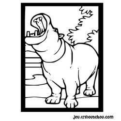 Dessin à colorier: Hippopotame (Animaux) #8777 - Coloriages à Imprimer Gratuits