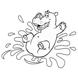 Dessin à colorier: Hippopotame (Animaux) #8792 - Coloriages à Imprimer Gratuits