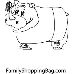 Dessin à colorier: Hippopotame (Animaux) #8793 - Coloriages à Imprimer Gratuits
