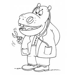 Dessin à colorier: Hippopotame (Animaux) #8795 - Coloriages à Imprimer Gratuits