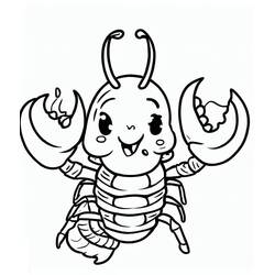 Dessin à colorier: Homard (Animaux) #186731 - Coloriages à Imprimer Gratuits