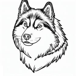 Dessin à colorier: Husky (Animaux) #189109 - Coloriages à Imprimer Gratuits