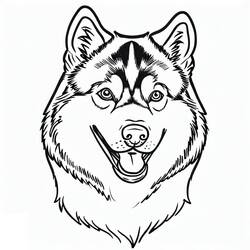 Dessin à colorier: Husky (Animaux) #189110 - Coloriages à Imprimer Gratuits