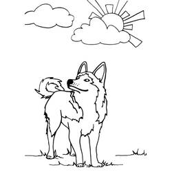 Dessin à colorier: Husky (Animaux) #189116 - Coloriages à Imprimer Gratuits