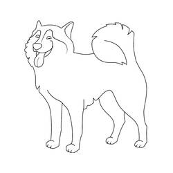 Dessin à colorier: Husky (Animaux) #189129 - Coloriages à Imprimer Gratuits