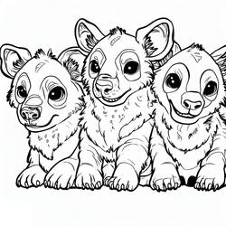 Dessin à colorier: Hyène (Animaux) #186917 - Coloriages à Imprimer Gratuits