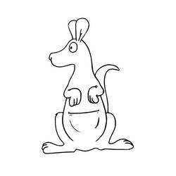 Coloriage Kangourou (Animaux) #179690 à imprimer et colorier