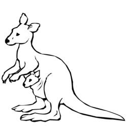 Dessin à colorier: Kangourou (Animaux) #9100 - Coloriages à Imprimer Gratuits