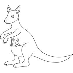 Dessin à colorier: Kangourou (Animaux) #9219 - Coloriages à Imprimer Gratuits