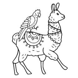 Dessin à colorier: Lama (Animaux) #179514 - Coloriages à Imprimer Gratuits