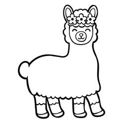 Dessin à colorier: Lama (Animaux) #179522 - Coloriages à Imprimer Gratuits