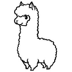 Dessin à colorier: Lama (Animaux) #179523 - Coloriages à Imprimer Gratuits