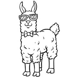 Dessin à colorier: Lama (Animaux) #179528 - Coloriages à Imprimer Gratuits