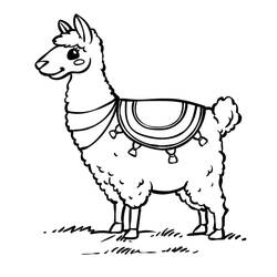 Dessin à colorier: Lama (Animaux) #179535 - Coloriages à Imprimer Gratuits