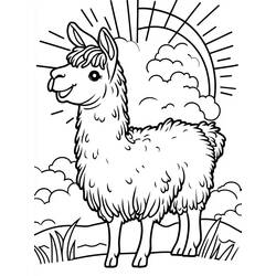Dessin à colorier: Lama (Animaux) #217821 - Coloriages à Imprimer Gratuits