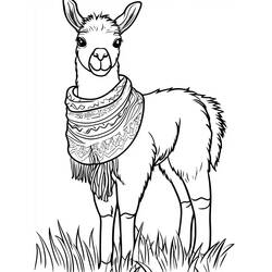 Dessin à colorier: Lama (Animaux) #217823 - Coloriages à Imprimer Gratuits