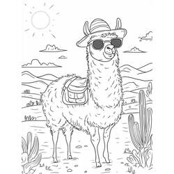 Dessin à colorier: Lama (Animaux) #217825 - Coloriages à Imprimer Gratuits