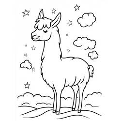 Dessin à colorier: Lama (Animaux) #217826 - Coloriages à Imprimer Gratuits
