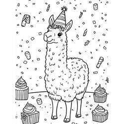Dessin à colorier: Lama (Animaux) #217828 - Coloriages à Imprimer Gratuits