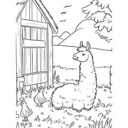 Dessin à colorier: Lama (Animaux) #217830 - Coloriages à Imprimer Gratuits