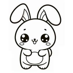Dessin à colorier: Lapin Kawaii (Animaux) #219192 - Coloriages à Imprimer Gratuits