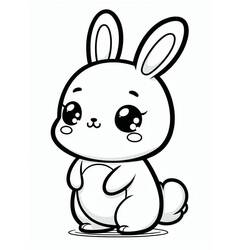 Dessin à colorier: Lapin Kawaii (Animaux) #219193 - Coloriages à Imprimer Gratuits