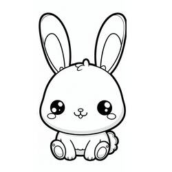 Dessin à colorier: Lapin Kawaii (Animaux) #219196 - Coloriages à Imprimer Gratuits