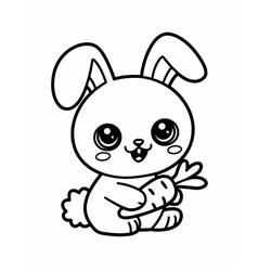 Dessin à colorier: Lapin Kawaii (Animaux) #219200 - Coloriages à Imprimer Gratuits